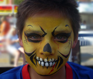 Yellow Skull Face Painting