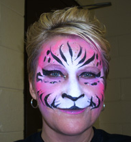 Pink Tiger Face Painting